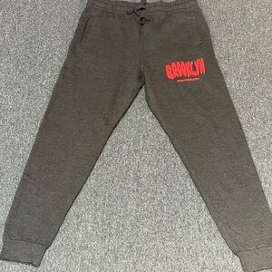 NEW Fashion Nova Charcoal Sweatpants with Red Brooklyn New City Print - Size 1X